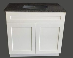 30" wide x 21" deep new white shaker single-sink bathroom vanity base cabinet ws-v3021