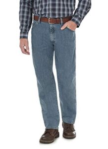 wrangler men's performance series 5 pocket regular fit denim jeans - mid wash, mid wash, 36x32