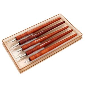 Hillento Comic Dip Pen Set, 5 Wooden Pen Handler Artist Cartoon Pen Set Calligraphy Dip Pens with 5 Nibs - Great for Manga/Comic/Calligraphy/Word Art/Pen-and-Ink Drawing