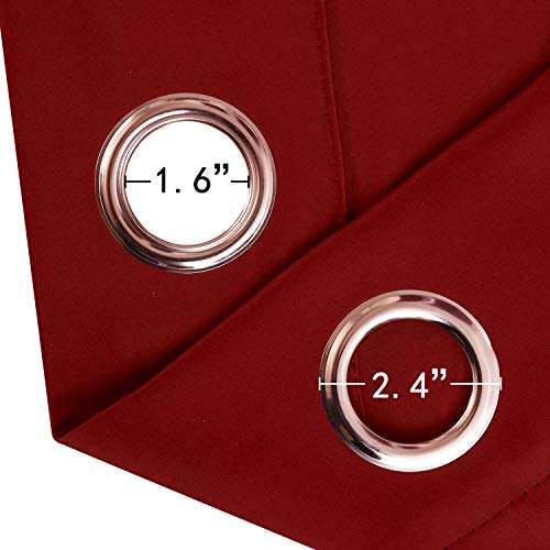 LEMOMO Red Curtains 52 x 84 Inch Long/Blackout Curtains Set of 2 Panels/Room Darkening Thermal Insulated Bedroom Curtains Drape