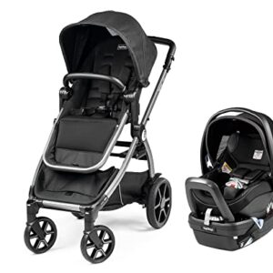 Peg Perego Ypsi Travel System - Includes Ypsi Lightweight Reversible Stroller and Primo Viaggio 4-35 Nido Infant Car Seat - Made in Italy - Onyx (Black)