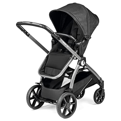 Peg Perego Ypsi Travel System - Includes Ypsi Lightweight Reversible Stroller and Primo Viaggio 4-35 Nido Infant Car Seat - Made in Italy - Onyx (Black)