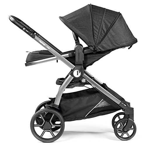 Peg Perego Ypsi Travel System - Includes Ypsi Lightweight Reversible Stroller and Primo Viaggio 4-35 Nido Infant Car Seat - Made in Italy - Onyx (Black)