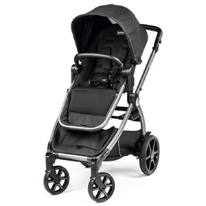 Peg Perego Ypsi Travel System - Includes Ypsi Lightweight Reversible Stroller and Primo Viaggio 4-35 Nido Infant Car Seat - Made in Italy - Onyx (Black)