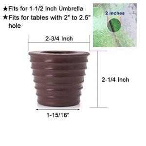 DGQ Patio Umbrella Cone Umbrella Wedge Plug for Patio Table Hole Opening 2-2.5 Inch (Brown)