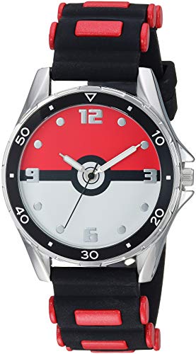 Pokemon Kids' POK9007 Analog Display Quartz Black Watch for Boys, Girls and Adults All Ages