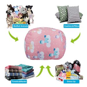 STTIAO Stuffed Storage Bean Bag Chair for Kids, Animal Beanbag Cover with Carrying Handle-Toy Storage Plush Organizer for Toddler Stuffed Seat (Unicorn, 38'')