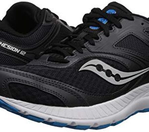 Saucony Men's Versafoam Cohesion 12 Road Running Shoe black/blue, 12 M US