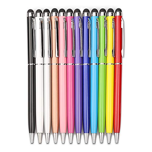 homEdge Stylus Pen and Ink Pen Set of 12 Pack, Universal 2 in 1 Capacitive Stylus Ball Point Pens Compatible with iPad, iPhone, Samsung, Kindle Touch