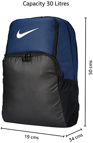 NIKE Brasilia XLarge Backpack 9.0, Midnight Navy/Black/White, Misc