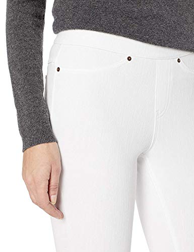 HUE womens Solid Color Original Jeanz Denim Legging Hosiery, White, Large US