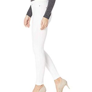 HUE womens Solid Color Original Jeanz Denim Legging Hosiery, White, Large US