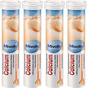 mivolis calcium effervescent tablets - dietary supplements 4 packs x 20 pcs | germany