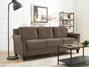 lifestyle solutions collection grayson micro-fabric sofas, 80.3" x 32" x 32.68", brown