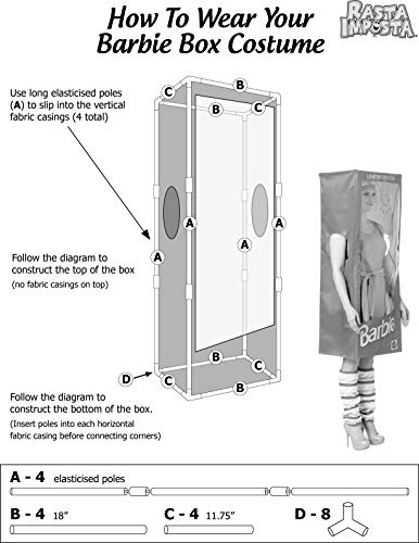 Rasta Imposta Barbie Box Accessory Only for Your Halloween Costume, Pink, Women’s, Adult, One Size