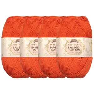 jubileeyarn baby soft bamboo cotton yarn - 50g/skein - burnt orange - 4 skeins