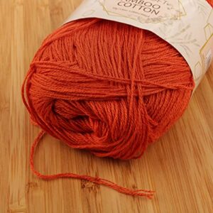 JubileeYarn Baby Soft Bamboo Cotton Yarn - 50g/Skein - Burnt Orange - 4 Skeins