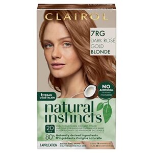 clairol natural instincts demi-permanent hair dye, 7rg dark rose gold blonde hair color, pack of 1