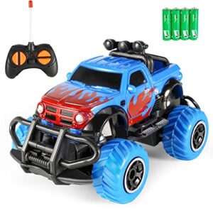 kizeefun remote control car for toddlers, mini rc car for kids, boys and girls with 1: 43 scale, 4 channels, toy for toddlers and kids 3, 4, 5,6, 7, 8 year old (4 aa batteries included)