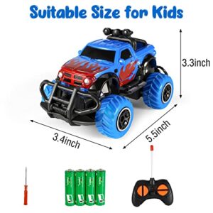 Kizeefun Remote Control Car for Toddlers, Mini RC Car for Kids, Boys and Girls with 1: 43 Scale, 4 Channels, Toy for Toddlers and Kids 3, 4, 5,6, 7, 8 Year Old (4 AA Batteries Included)