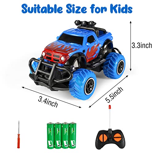 Kizeefun Remote Control Car for Toddlers, Mini RC Car for Kids, Boys and Girls with 1: 43 Scale, 4 Channels, Toy for Toddlers and Kids 3, 4, 5,6, 7, 8 Year Old (4 AA Batteries Included)