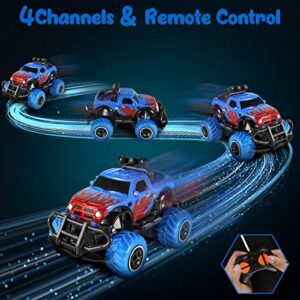 Kizeefun Remote Control Car for Toddlers, Mini RC Car for Kids, Boys and Girls with 1: 43 Scale, 4 Channels, Toy for Toddlers and Kids 3, 4, 5,6, 7, 8 Year Old (4 AA Batteries Included)