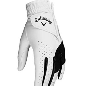 Callaway Golf Women's Weather Spann Premium Synthetic Golf Glove  (White, Single, Large, Prior Gen Model , Standard, Worn on Left Hand)