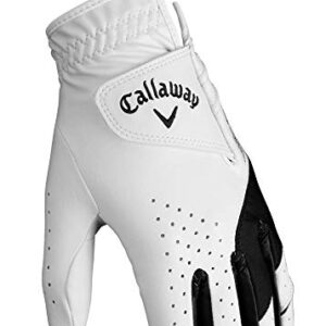 Callaway Golf Women's Weather Spann Premium Synthetic Golf Glove  (White, Single, Large, Prior Gen Model , Standard, Worn on Left Hand)