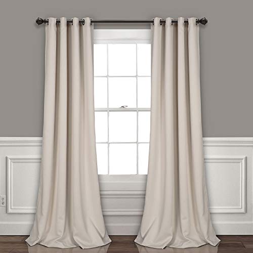 Lush Decor Insulated Grommet Blackout Curtains Panel Pair, 52"W x 108"L, Wheat