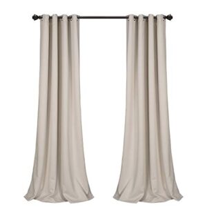 Lush Decor Insulated Grommet Blackout Curtains Panel Pair, 52"W x 108"L, Wheat