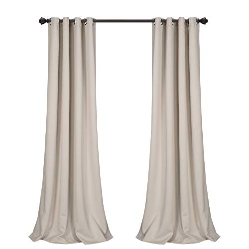 Lush Decor Insulated Grommet Blackout Curtains Panel Pair, 52"W x 108"L, Wheat