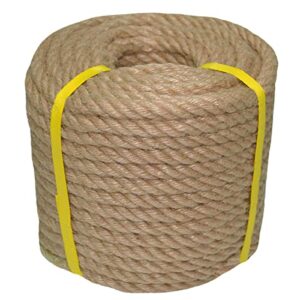natural jute rope hemp rope (1/2 in x 100 ft) strong jute twine for crafts gardening hammock decorating