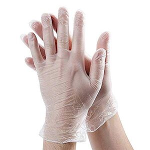 Med PRIDE Medical Vinyl Examination Gloves (Medium, 100-Count) Latex Free Rubber | Disposable, Ultra-Strong, Clear | Fluid, Blood, Exam, Healthcare, Food Handling Use | No Powder