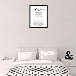 Andaz Press Unframed Black White Wall Art Decor Poster Print, Bible Verses, Love ... always protects, always trusts, always hopes, always perseveres. Love never fails. 1 Corinthians 13:4-8, 1-Pack