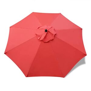 Sunnyglade 9ft Patio Umbrella Replacement Canopy Market Umbrella Top Fit Outdoor Umbrella Canopy (Red)