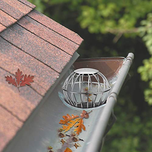 Gutter Guard 3 Inch 304 Stainless Steel Filter Strainer Fits for 2.6" ~ 3.7" Round Downspout, Stops Leaves Seeds and Other Debris Gutter Cleaning Tool – 4 Pack