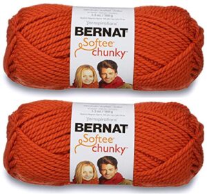 2-pack - bernat softee chunky yarn, pumpkin, single ball