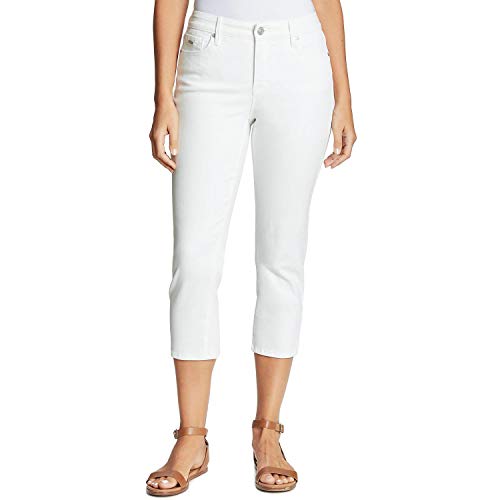 NINE WEST Women's Chrystie Denim Capri, White, 8