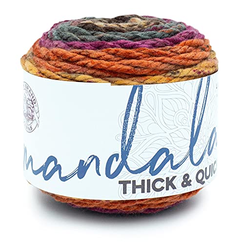 (1 Skein) Lion Brand Yarn Mandala Thick & Quick Bulky Yarn, Pocket Watch