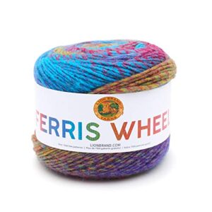 lion brand yarn ferris wheel yarn, multicolor yarn for knitting, crocheting, and crafts, 1-pack, vintage carousel