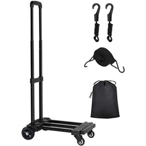 kedsum folding hand truck, 290 lbs heavy duty utility cart with 4 wheels solid construction, portable fold up dolly, compact and lightweight for luggage, personal, travel, moving and office use