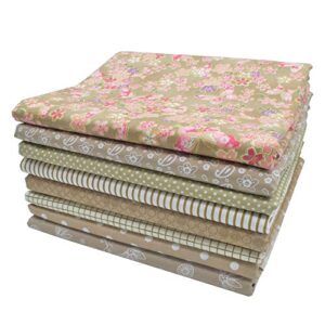 iNee Light Coffee Fat Quarters Fabric Bundles, Quilting Sewing Fabric, 18 x 22 inches,(Light Coffee)