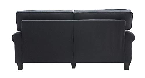 Serta Copenhagen 73" Sofa - Pillowed Back Cushions and Rounded Arms, Durable Modern Upholstered Fabric - Charcoal
