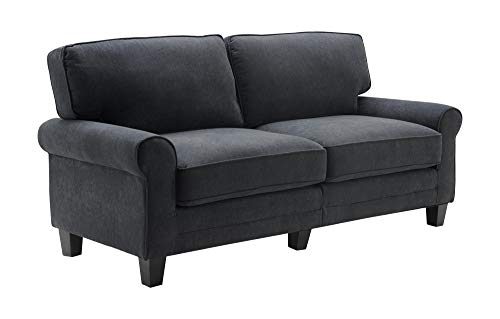 Serta Copenhagen 73" Sofa - Pillowed Back Cushions and Rounded Arms, Durable Modern Upholstered Fabric - Charcoal