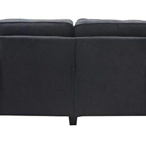 Serta Palisades Upholstered Sofas for Living Room Modern Design Couch, Straight Arms, Soft Fabric Upholstery, Tool-Free Assembly, 61" Loveseat, Charcoal