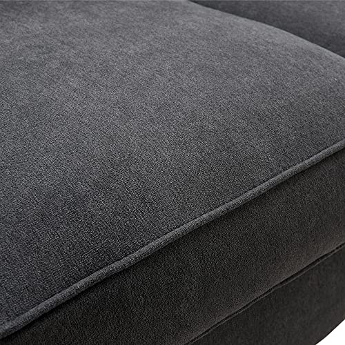 Serta Palisades Upholstered Sofas for Living Room Modern Design Couch, Straight Arms, Soft Fabric Upholstery, Tool-Free Assembly, 61" Loveseat, Charcoal