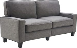 serta palisades upholstered sofas for living room modern design couch, straight arms, soft fabric upholstery, tool-free assembly, 73" sofa,grey