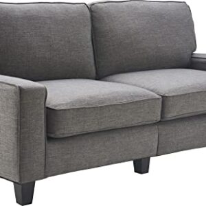 Serta Palisades Upholstered Sofas for Living Room Modern Design Couch, Straight Arms, Soft Fabric Upholstery, Tool-Free Assembly, 73" Sofa,Grey