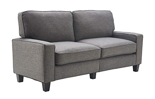 Serta Palisades Upholstered Sofas for Living Room Modern Design Couch, Straight Arms, Soft Fabric Upholstery, Tool-Free Assembly, 73" Sofa,Grey