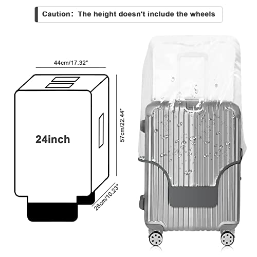 GigabitBest Luggage Protector Covers Suitcase Cover Protector PVC Luggage Case (24inch)